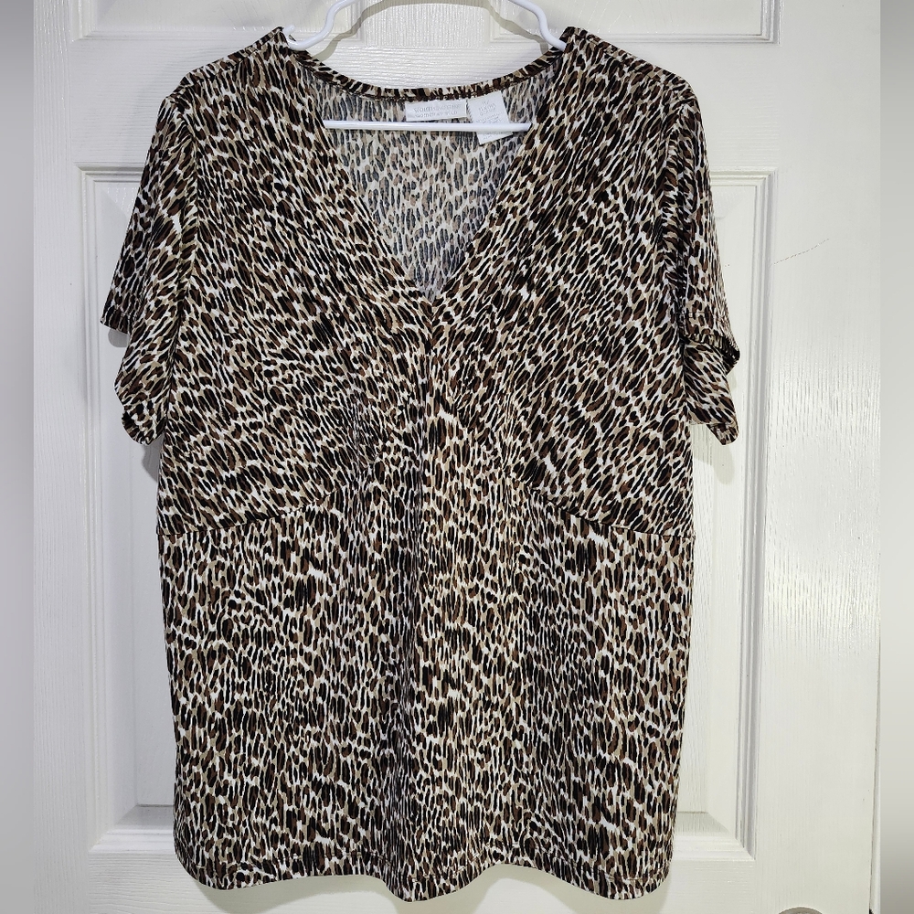 Worthington Women's Animal Print Blouse Size 1X